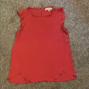 LOFT Asymmetrical Pink and Red Blouse
